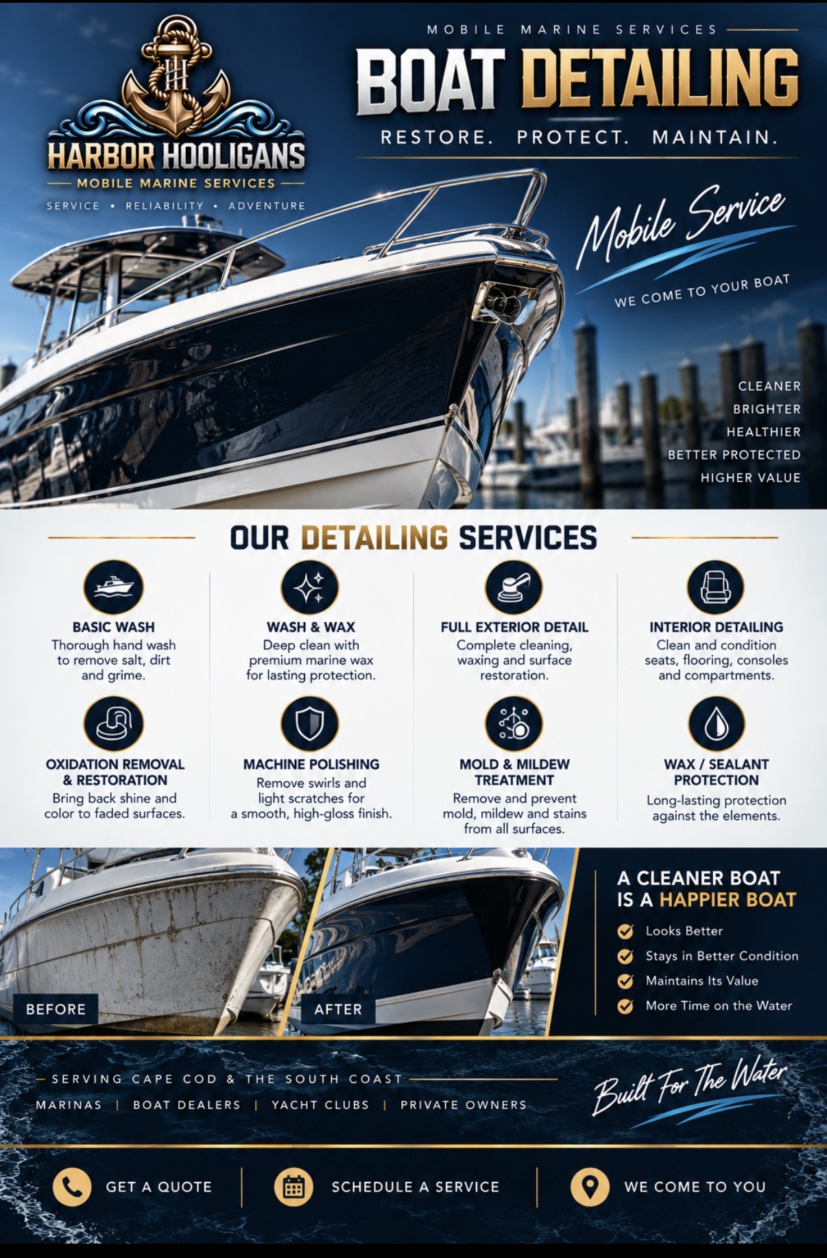 Boat detailing services from Harbor Hooligans