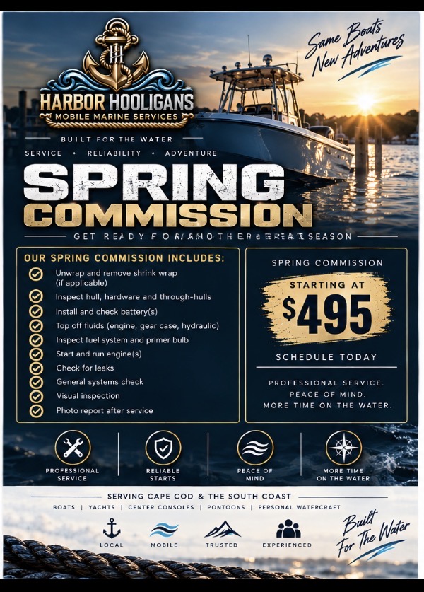Spring commissioning service information and starting price from Harbor Hooligans